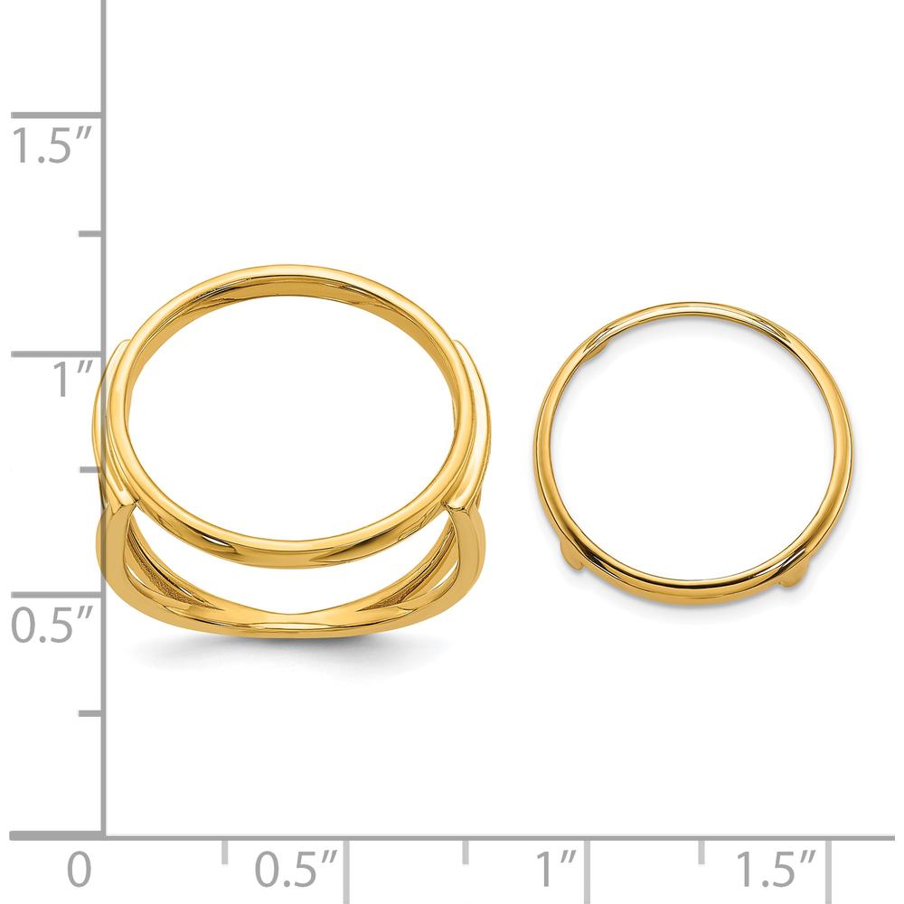 14K Yellow Gold Coin Bezel Ring for 1/10 oz. American Eagle Coin by Numis Coin Jewelry