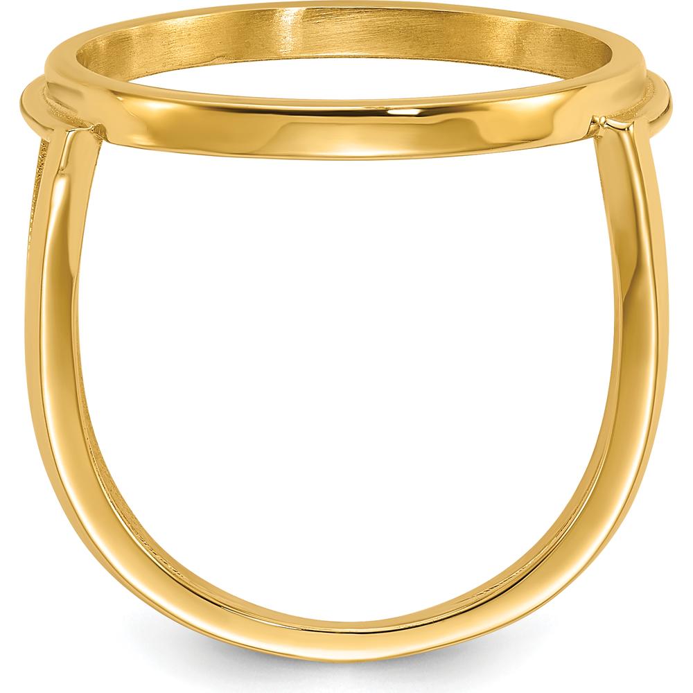 14K Yellow Gold Coin Bezel Ring - Holds 1/10 oz. American Eagle Coin by Numis Coin Jewelry