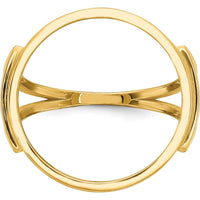 14K Yellow Gold Coin Bezel Ring - Holds 1/10 oz. American Eagle Coin by Numis Coin Jewelry