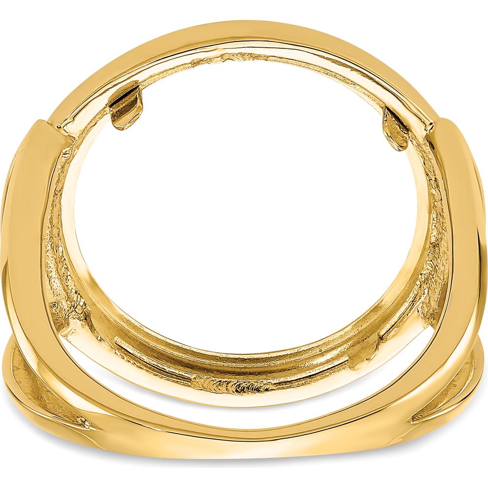 14K Yellow Gold Coin Bezel Ring - Holds 1/10 oz. American Eagle Coin by Numis Coin Jewelry