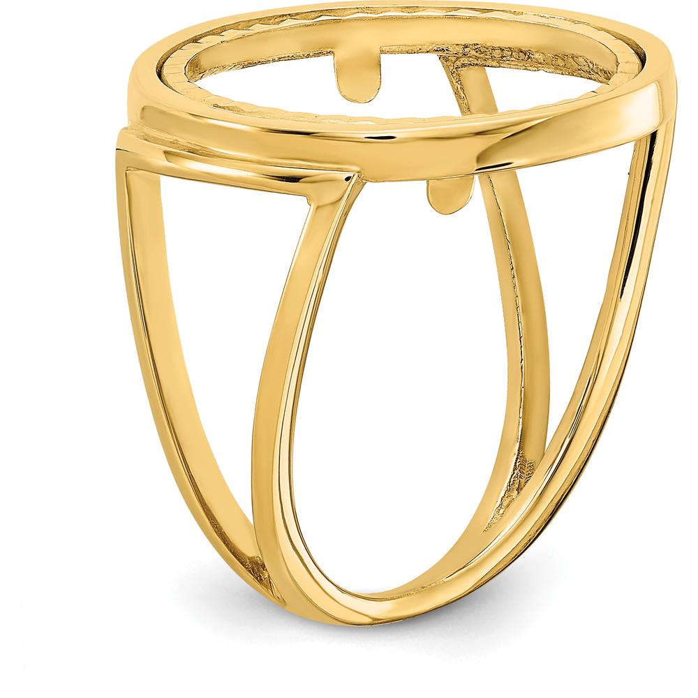 14K Yellow Gold Coin Bezel Ring - Holds 1/10 oz. American Eagle Coin by Numis Coin Jewelry