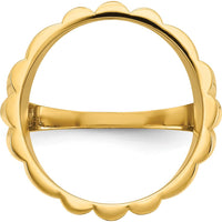 14K Yellow Gold Coin Bezel Ring with Diamond-Cut Fluted Design - Holds 1/10 oz. American Eagle Coin by Numis Coin Jewelry