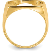 14K Yellow Gold Coin Bezel Ring with Diamond-Cut Texture - 18.25mm Ring Top Length by Numis Coin Jewelry