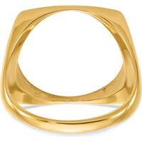 14K Yellow Gold Coin Bezel Ring with Diamond-Cut Texture - 18.25mm Ring Top Length by Numis Coin Jewelry