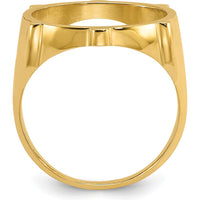 14K Yellow Gold Coin Bezel Ring with Polished and Diamond-Cut Fluted Detail for 1/10 oz. American Eagle Coin by Numis Coin Jewelry
