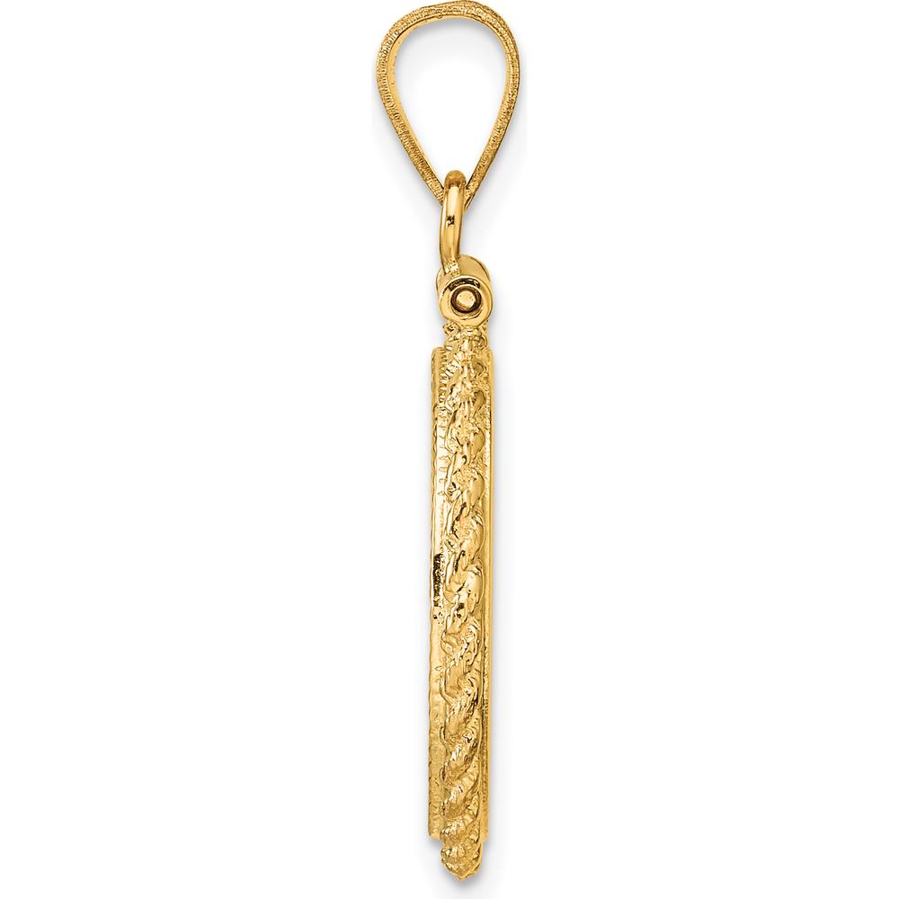 14K Yellow Gold Coin Pendant with Diamond-Cut Rope Design - Holds 1/10 oz. American Eagle Coin by Numis Coin Jewelry