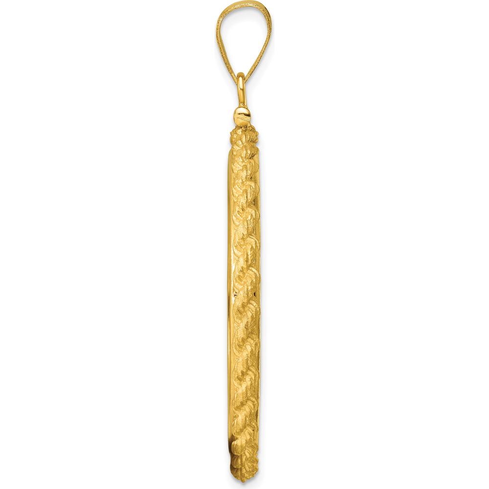 14K Yellow Gold Coin Pendant with Polished Casted Rope Bezel for 1 oz. Panda Coin by Numis Coin Jewelry