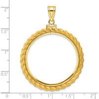 14K Yellow Gold Coin Pendant with Polished Casted Rope Bezel for 1 oz. Panda Coin by Numis Coin Jewelry