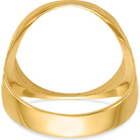 14K Yellow Gold Coin Ring with Ribbed Edge and Bezel Setting - Fits 1/10 oz. American Eagle Coin by Numis Coin Jewelry