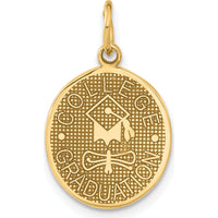14K Yellow Gold College Graduation Charm with Graduation Cap and Scroll Design - 23mm Length by Oro Pregiato