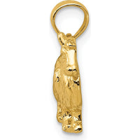 14K Yellow Gold Collie Dog Pendant - Textured, Polished Finish by Oro Pregiato