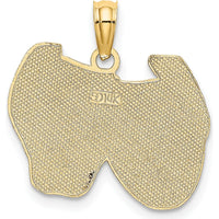 14K Yellow Gold Comedy/Tragedy Themed Pendant Charm - 19.3mm x 14.9mm by Oro Pregiato