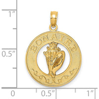 14K Yellow Gold Conch Shell Pendant - Coastal Elegance Charm by Oro Pregiato