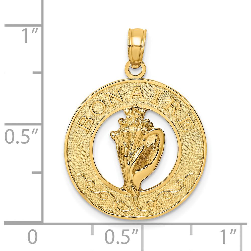 14K Yellow Gold Conch Shell Pendant - Coastal Elegance Charm by Oro Pregiato