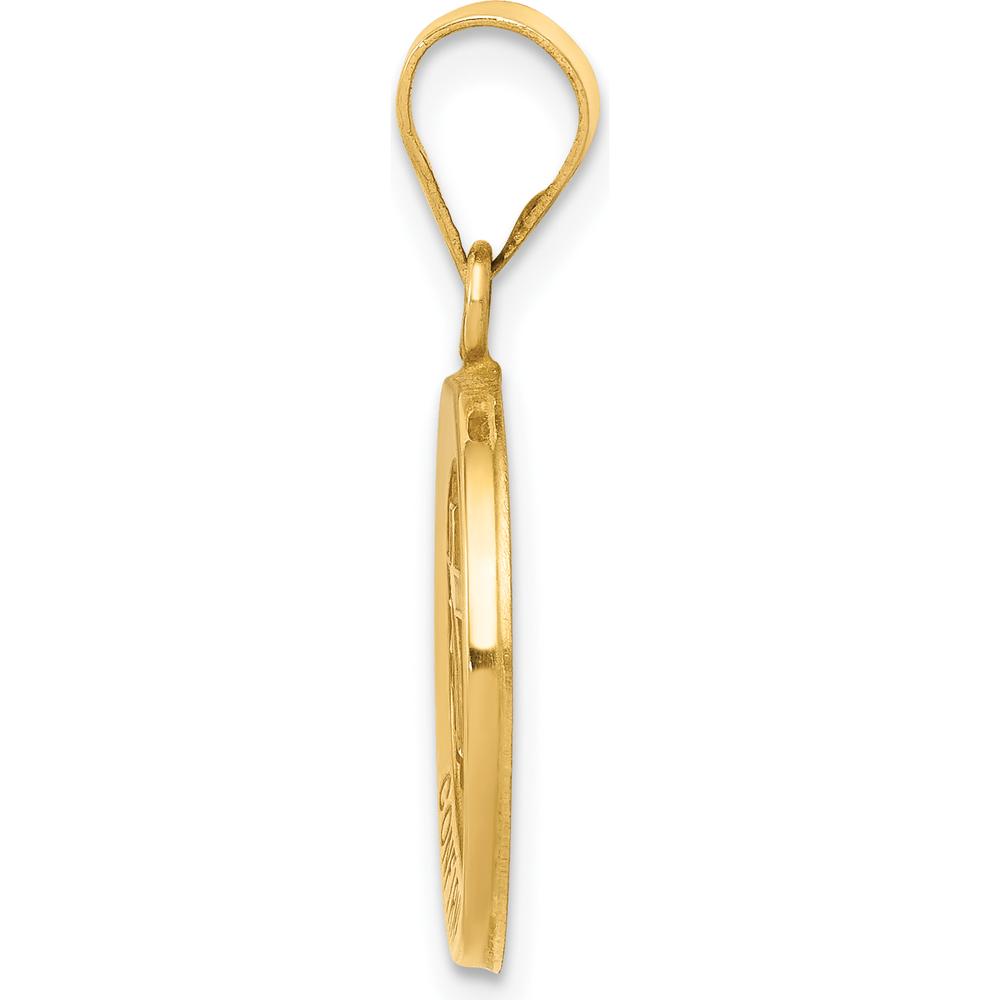 14K Yellow Gold Confirmation Cross Pendant with Polished and Satin Finish by Oro Pregiato