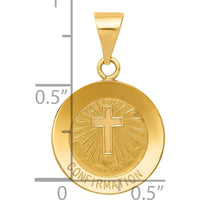 14K Yellow Gold Confirmation Cross Pendant with Polished and Satin Finish by Oro Pregiato