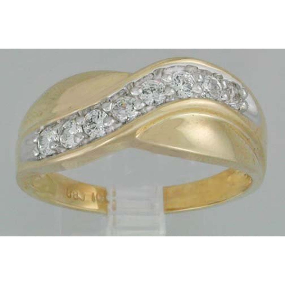 14K Yellow Gold Contemporary Ring with Channel-Set Round Diamonds - 0.51 Carat Total Diamond Weight by Auriventus