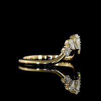 14K Yellow Gold Contour Five-Stone Eternity Band with Pear and Round Cut Lab-Grown Diamonds - 0.49 Carat Total Diamond Weight - Covaloro Fine Jewelry