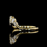 14K Yellow Gold Contour Five-Stone Eternity Band with Pear and Round Cut Lab-Grown Diamonds - 0.49 Carat Total Diamond Weight - Covaloro Fine Jewelry