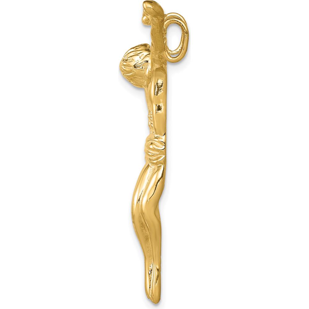 14K Yellow Gold Corpus Chain Slide Pendant - Religious Faith Charm by Oro Pregiato