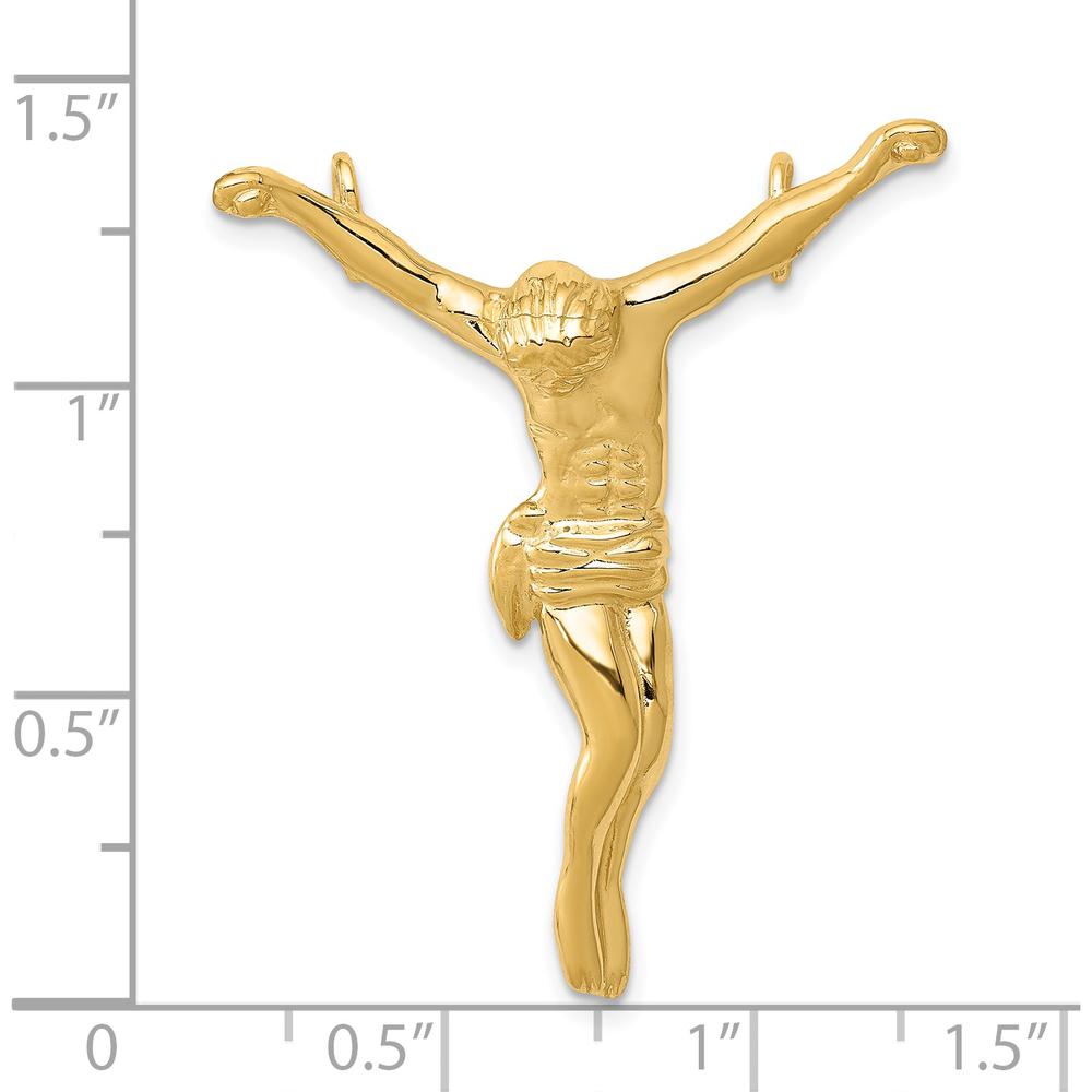 14K Yellow Gold Corpus Chain Slide Pendant - Religious Faith Charm by Oro Pregiato