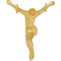 14K Yellow Gold Corpus Chain Slide Pendant - Religious Faith Charm by Oro Pregiato