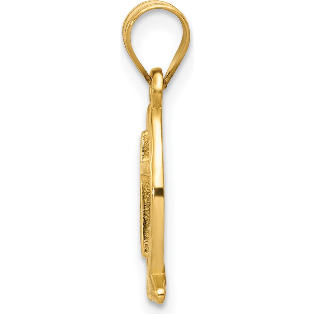 14K Yellow Gold Cross Ichthus Fish Charm Pendant - Faith and Spiritual Symbol by Oro Pregiato