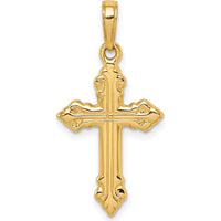14K Yellow Gold Cross Pendant - 28mm x 15mm by Oro Pregiato