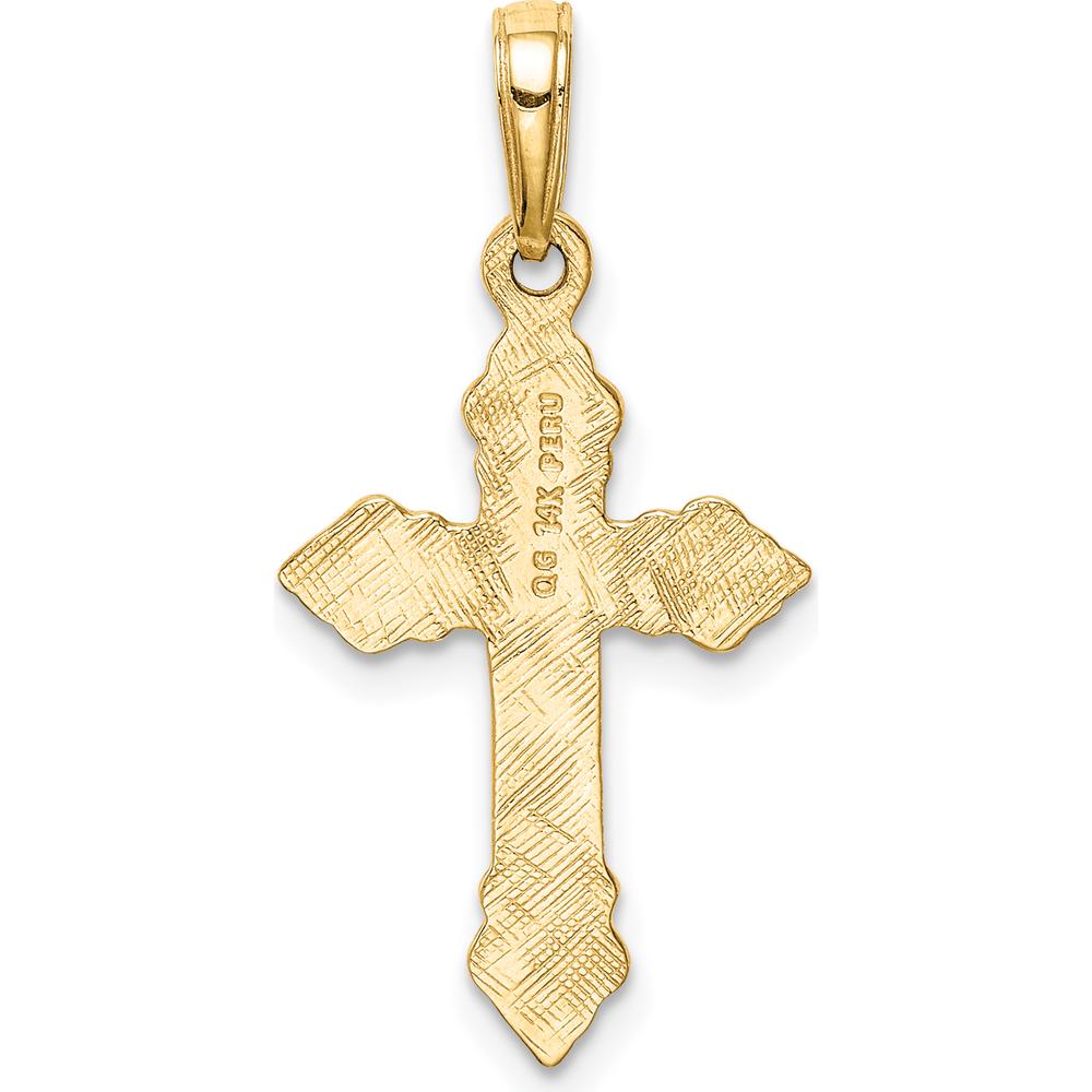 14K Yellow Gold Cross Pendant - 28mm x 15mm by Oro Pregiato
