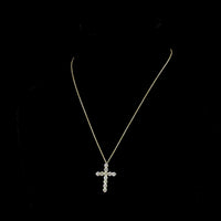 14K Yellow Gold Cross Pendant Necklace with 11 Round Brilliant Lab-Grown Diamonds - 1.94 Carat Total Weight, E-F Color, VS Clarity - Covaloro Fine Jewelry