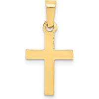 14K Yellow Gold Cross Pendant - Polished and Die-Struck Design by Oro Pregiato