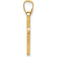 14K Yellow Gold Cross Pendant - Polished and Die-Struck Design by Oro Pregiato