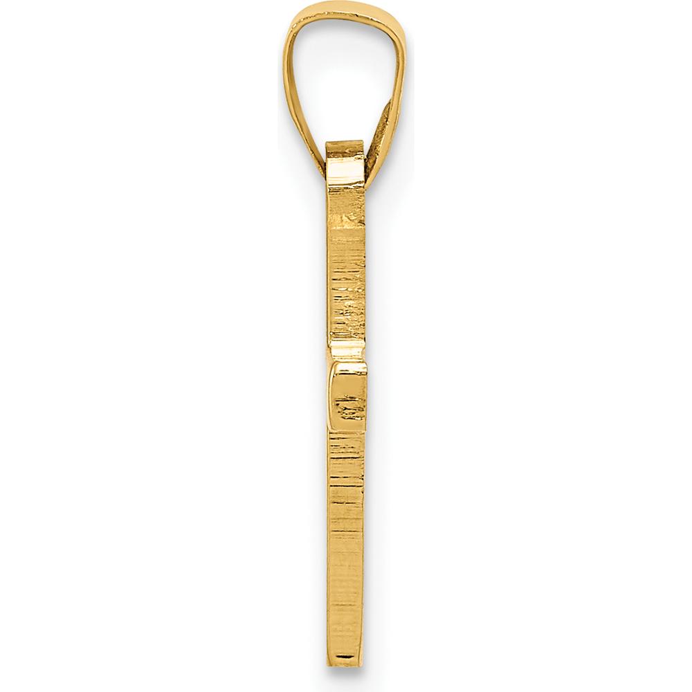 14K Yellow Gold Cross Pendant - Polished and Die-Struck Design by Oro Pregiato
