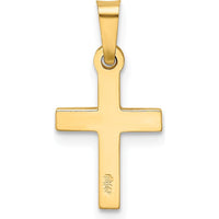 14K Yellow Gold Cross Pendant - Polished and Die-Struck Design by Oro Pregiato