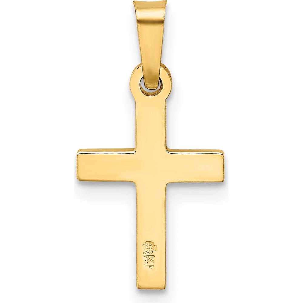14K Yellow Gold Cross Pendant - Polished and Die-Struck Design by Oro Pregiato
