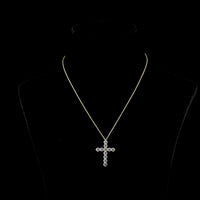 14K Yellow Gold Cross Pendant with 11 Prong-Set Round Lab Diamonds - 2.97 Carat Total Diamond Weight - Covaloro Fine Jewelry