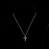 14K Yellow Gold Cross Pendant with 11 Prong-Set Round Lab Grown Diamonds - 2.00 Carat Total Weight - Covaloro Fine Jewelry