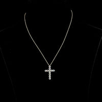 14K Yellow Gold Cross Pendant with 11 Round Brilliant Cut Lab Diamonds - 4.10 Carat Total Weight, D VS1 Clarity - Covaloro Fine Jewelry