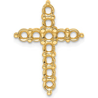 14K Yellow Gold Cross Pendant with 11 Round Diamonds - 3.1mm Stones, Polished Finish by Monteluci Fine Jewelry