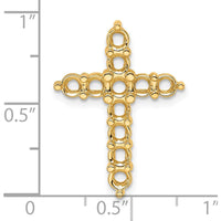 14K Yellow Gold Cross Pendant with 11 Round Diamonds - 3.1mm Stones, Polished Finish by Monteluci Fine Jewelry