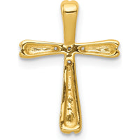 14K Yellow Gold Cross Pendant with 5 Round Diamonds - 0.023 Carat Total Diamond Weight by Monteluci Fine Jewelry