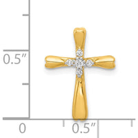 14K Yellow Gold Cross Pendant with 5 Round Diamonds - 0.023 Carat Total Diamond Weight by Monteluci Fine Jewelry