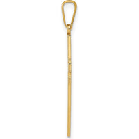 14K Yellow Gold Cross Pendant with Laser Design - 29mm Length by Oro Pregiato