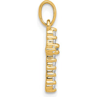 14K Yellow Gold Cross Pendant with Prong-Set Round Diamonds - 0.10 Carat Total Diamond Weight by Monteluci Fine Jewelry