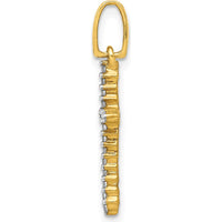 14K Yellow Gold Cross Pendant with Round Natural Diamonds - 0.16 Carat Total Diamond Weight by Monteluci Fine Jewelry