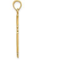 14K Yellow Gold Cross with Starburst Center Charm - 25mm Length by Oro Pregiato