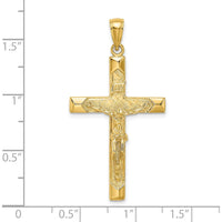 14K Yellow Gold Crucifix Charm Pendant - 40.5mm Length by Oro Pregiato