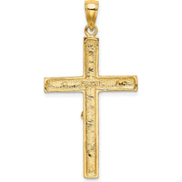 14K Yellow Gold Crucifix Charm Pendant - 40.5mm Length by Oro Pregiato