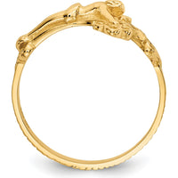 14K Yellow Gold Crucifix Themed Ring - Faithful Symbol of Devotion by Oro Pregiato