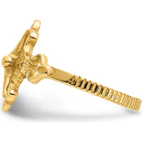 14K Yellow Gold Crucifix Themed Ring - Faithful Symbol of Devotion by Oro Pregiato